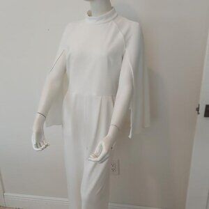 Calvin Klein Women’s Cape-Sleeve Jumpsuit - Size 8 (White / Off-White)